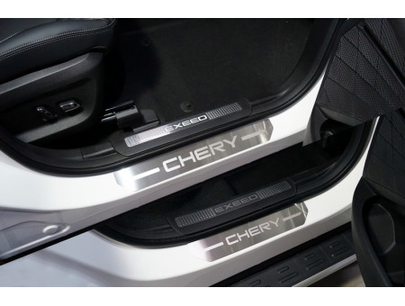 Накладки на пороги (лист шлифованный надпись Chery) 4шт